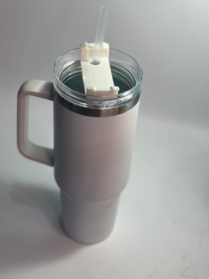 40 oz stainless steel tumbler with straw and handle – leakproof insulated water bottle