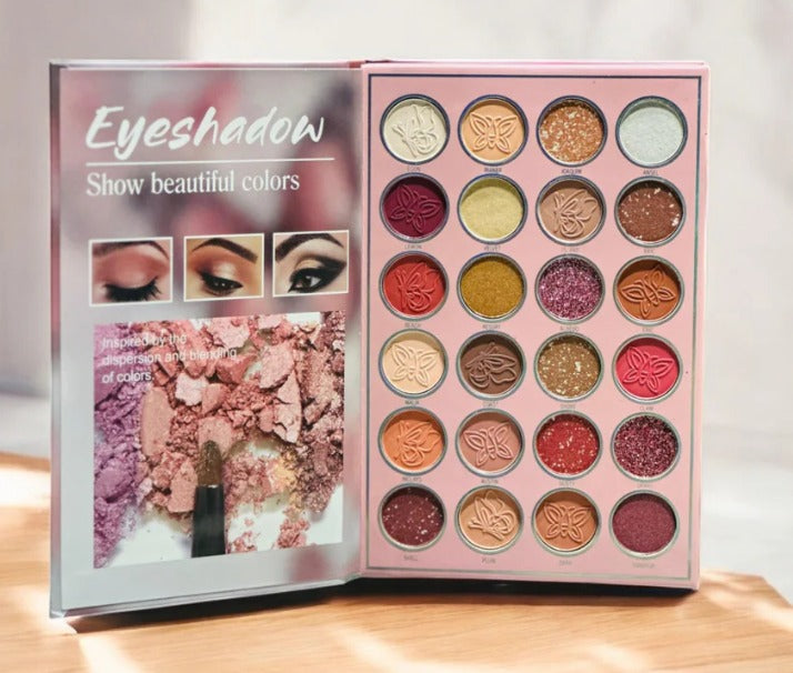 Mocallure 5 in 1 Palette eyeshadow section with multiple shimmer and matte shades for eye makeup