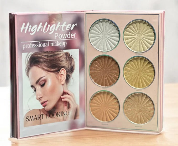 Mocallure 5 in 1 Palette highlighter section featuring luminous shimmer shades for radiant finish