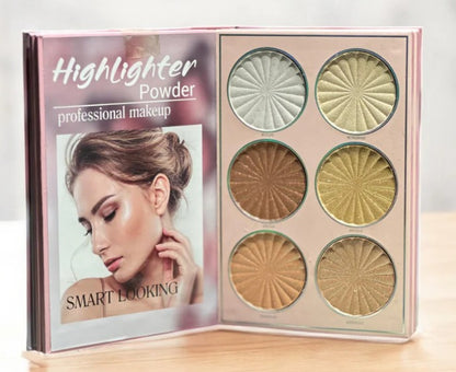 Mocallure 5 in 1 Palette highlighter section featuring luminous shimmer shades for radiant finish
