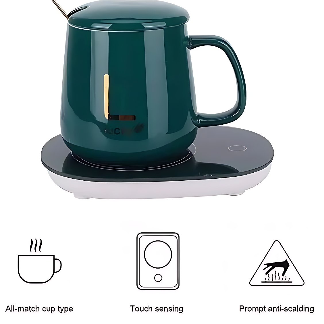 55°C ceramic coffee mug warmer with automatic temperature control