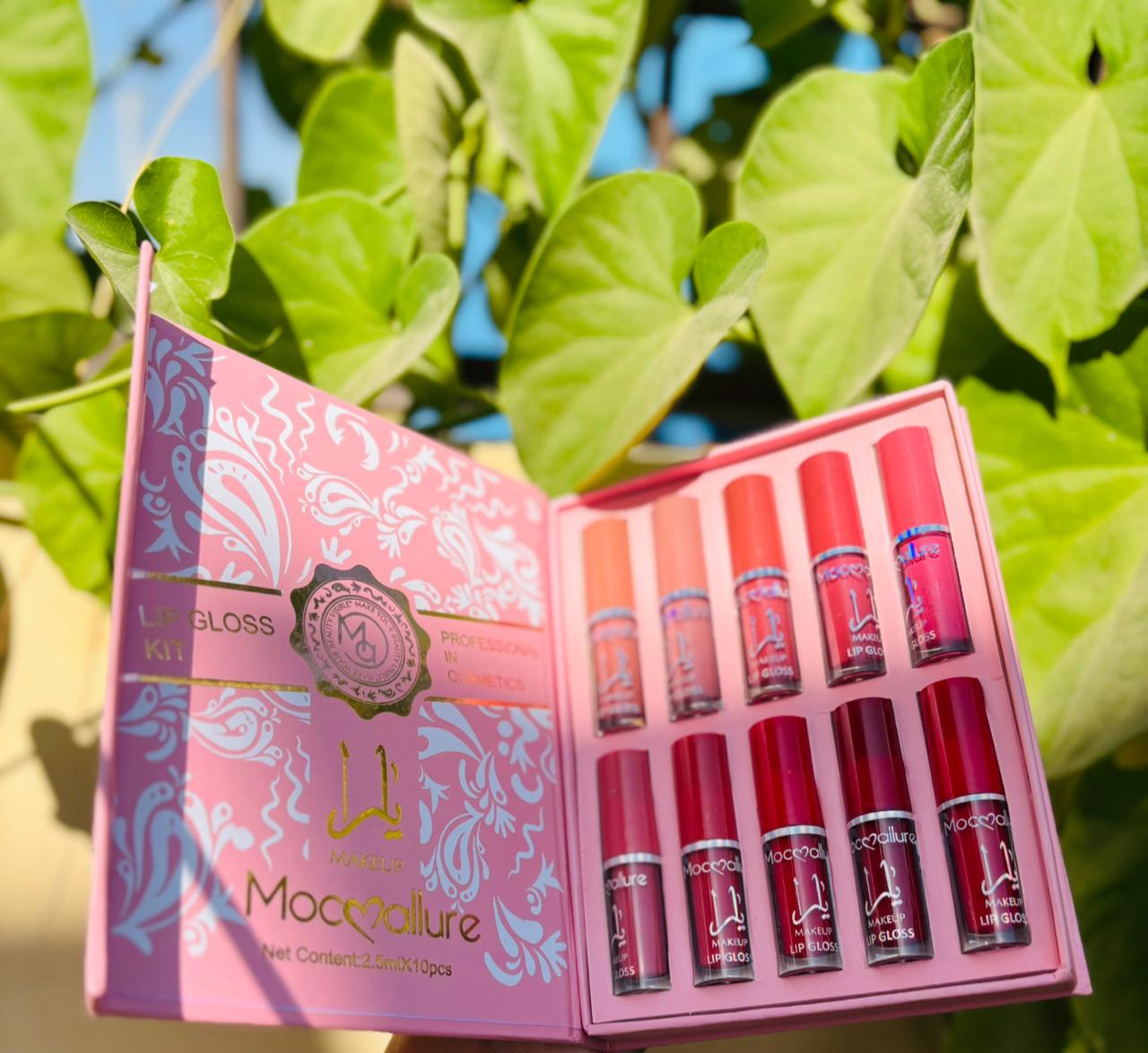 Amora Mega Store – Premium Mocallure Lip Gloss Kit | Long-Lasting, 10-Shade Lip Gloss Collection