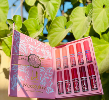 Amora Mega Store – Premium Mocallure Lip Gloss Kit | Long-Lasting, 10-Shade Lip Gloss Collection