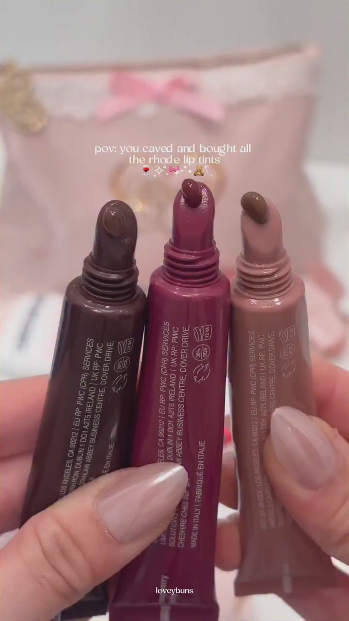 Rhode peptide lip tint nourishing hydrating colour balm video showing different shades